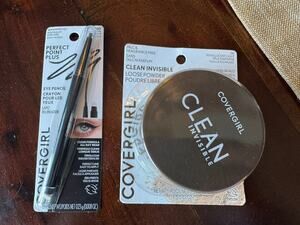 NWT CoverGirl Lot Invisible Powder & Perfect Point Plus Eye Pencil (Retail $17)
